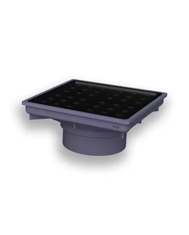Popak Black Mesh Under-Plastic Aluminum Door, 15 cm