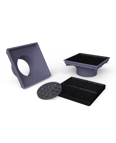 Popak Black Mesh Under-Plastic Aluminum Door, 15 cm